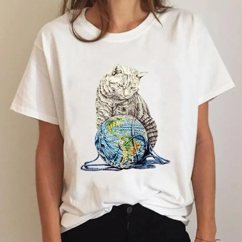 Clothes Ladies Watercolor 90s Cat Fashion Clothing T-shirt Summer Tee Women Graphic T Shirt Short Sleeve Cartoon Female Top
Clothes Ladies Watercolor 90s Cat Fashion Clothing T-shirt Summer Tee Women Graphic T Shirt Short Sleeve Cartoon Female Top