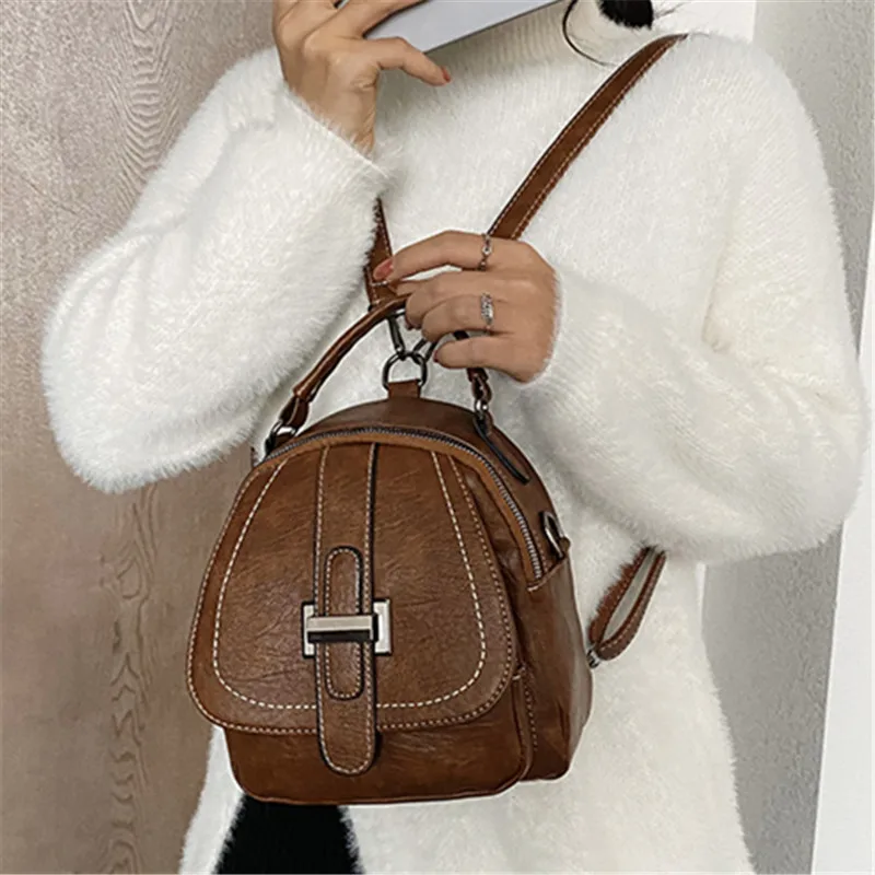 PU Leather Multifunction Mini Women's Backpack Retro Lightweight Top-handle Bags Female Simple Elegant Small Shoulder Bags Sac
PU Leather Multifunction Mini Women's Backpack Retro Lightweight Top-handle Bags Female Simple Elegant Small Shoulder Bags Sac