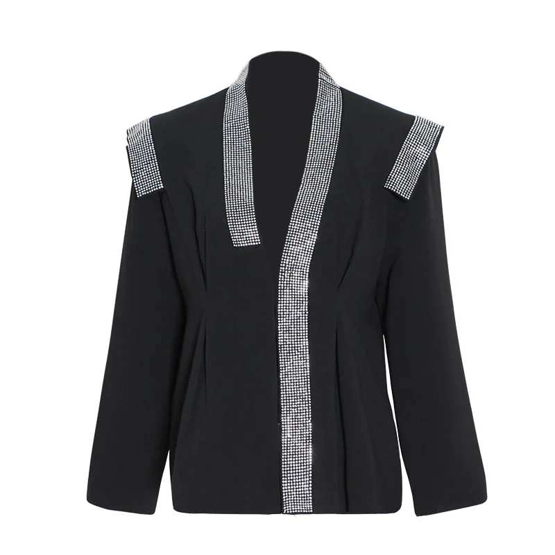 2021 spring and autumn new suit women's stitching heavy industry hot drilling shoulder pad casual fashion jacket
2021 spring and autumn new suit women's stitching heavy industry hot drilling shoulder pad casual fashion jacket