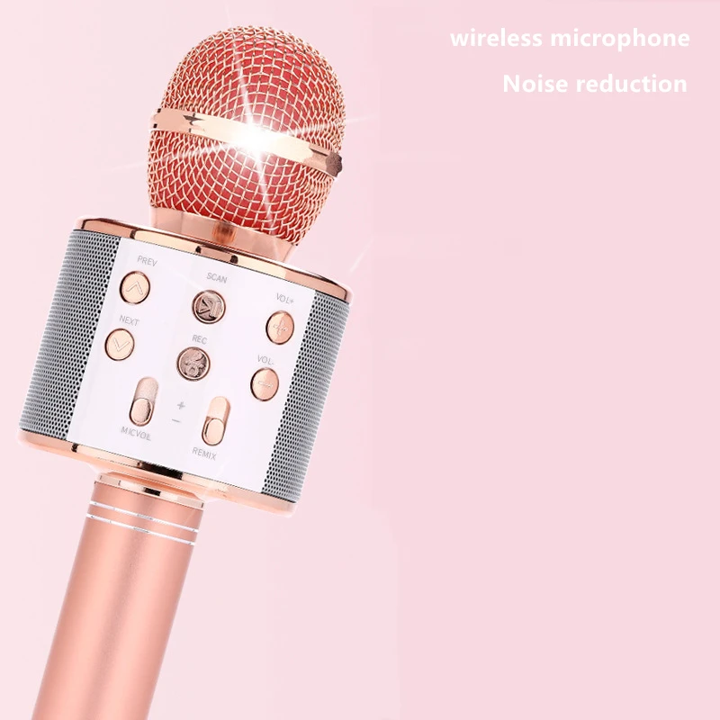 Fashion Wireless Microphone Portable Bluetooth Karaoke Condenser Handheld KTV Recording Mic Player Home for iOS Android Smart TV
Fashion Wireless Microphone Portable Bluetooth Karaoke Condenser Handheld KTV Recording Mic Player Home for iOS Android Smart TV