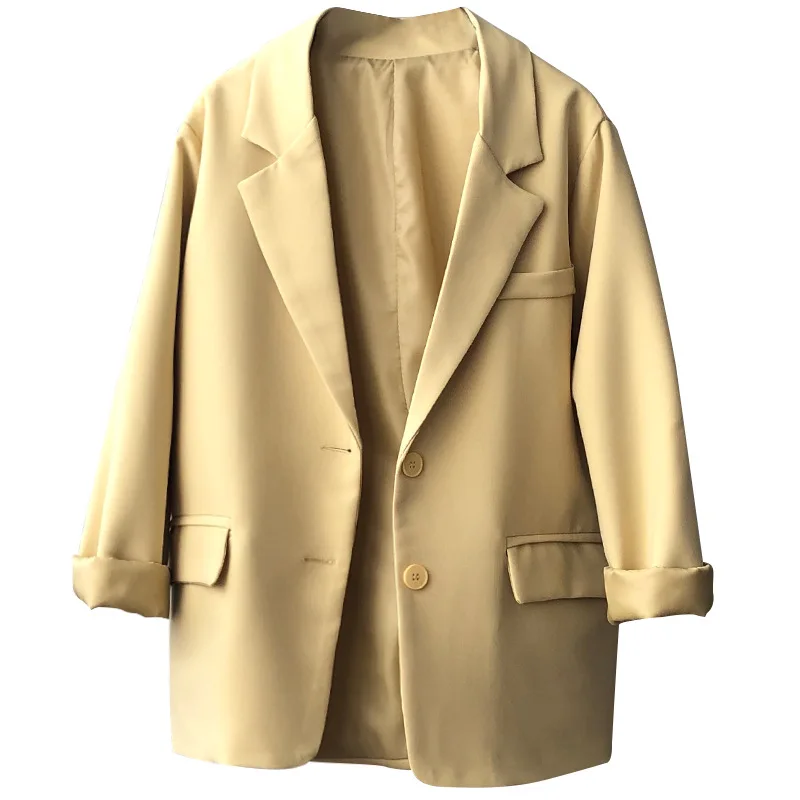Yeeloca Fashion Loose Casual Suit Coat 2021 Spring New Female Solid Two Buttons Notched Coat Korean Office Lady Blazers
Yeeloca Fashion Loose Casual Suit Coat 2021 Spring New Female Solid Two Buttons Notched Coat Korean Office Lady Blazers