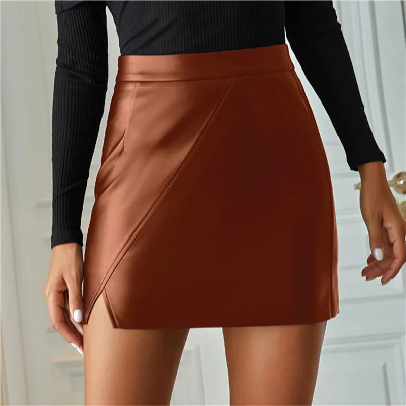 Fashion PU Skirt Women's Irregular A-Line High Waist Casual Bandage Waist Leather Skirts Autumn Winter High Waist Short Skirt
Fashion PU Skirt Women's Irregular A-Line High Waist Casual Bandage Waist Leather Skirts Autumn Winter High Waist Short Skirt