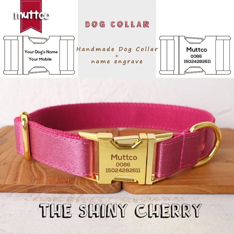Engraving MUTTCO unique dog collar THE SHINY CHERRY walk the dog leash accessory for small medium large dog 5 size UDC113B 
Engraving MUTTCO unique dog collar THE SHINY CHERRY walk the dog leash accessory for small medium large dog 5 size UDC113B