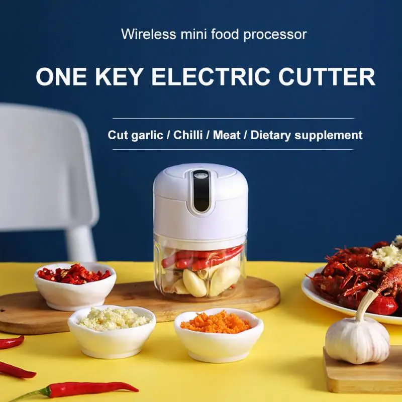 250ml Mini USB Wireless Electric Garlic Masher Press Mincer Vegetable Chili Meat Grinder Food Chopper Kitchen Tools Practical
250ml Mini USB Wireless Electric Garlic Masher Press Mincer Vegetable Chili Meat Grinder Food Chopper Kitchen Tools Practical