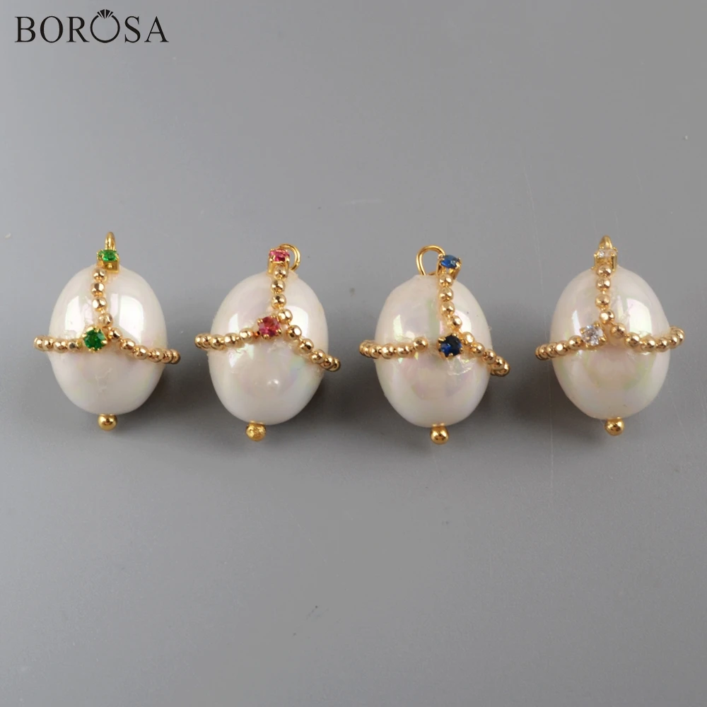 BOROSA Drop Pearl Pendants Natural Pearl Beads for Earrings Jewelry Geometric Pearl Pendant Cubic Zirconia Beads Charms WX1312
BOROSA Drop Pearl Pendants Natural Pearl Beads for Earrings Jewelry Geometric Pearl Pendant Cubic Zirconia Beads Charms WX1312