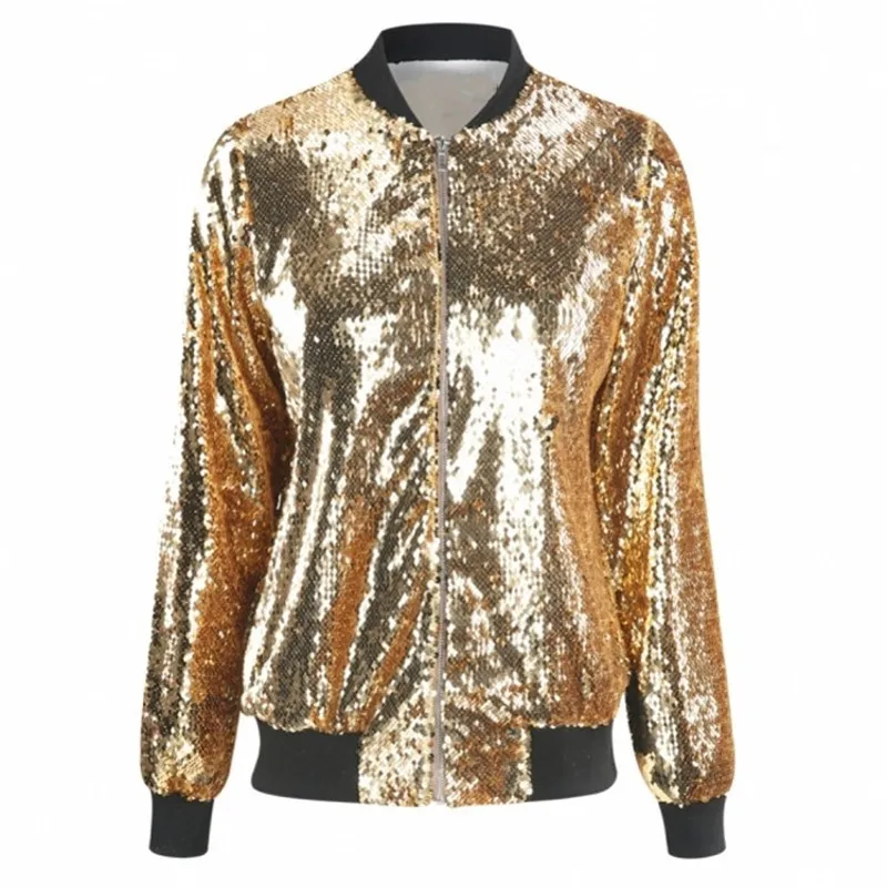 New 2020 Spring Autumn Coat Women's Jacket Sequins Zipper Large Size Solid Color Casual Jacket Outerwear Ladies Baseball Uniform
New 2020 Spring Autumn Coat Women's Jacket Sequins Zipper Large Size Solid Color Casual Jacket Outerwear Ladies Baseball Uniform