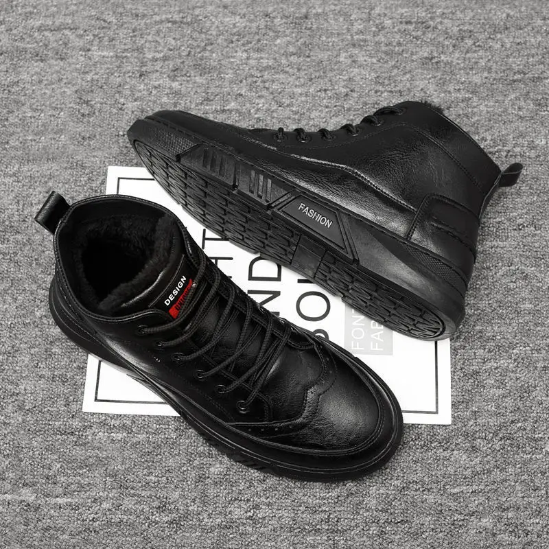Brand Men's Boots Plush Warm Men's Winter Boots Waterproof Leather Men's Snow Boots Outdoor Men Motorcycle Boots Sneakers
Brand Men's Boots Plush Warm Men's Winter Boots Waterproof Leather Men's Snow Boots Outdoor Men Motorcycle Boots Sneakers