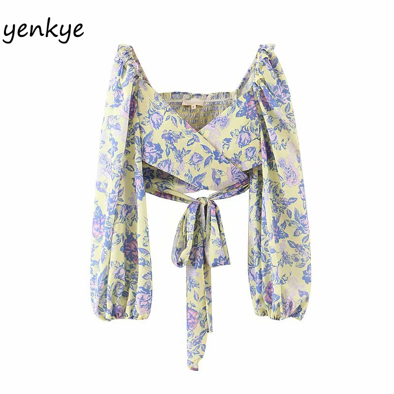 Floral Print Wrap Boho Top Women Lantern Sleeve V Neck Sashes Crop Top Holiday Summer Chiffon Tops YF7457
Floral Print Wrap Boho Top Women Lantern Sleeve V Neck Sashes Crop Top Holiday Summer Chiffon Tops YF7457