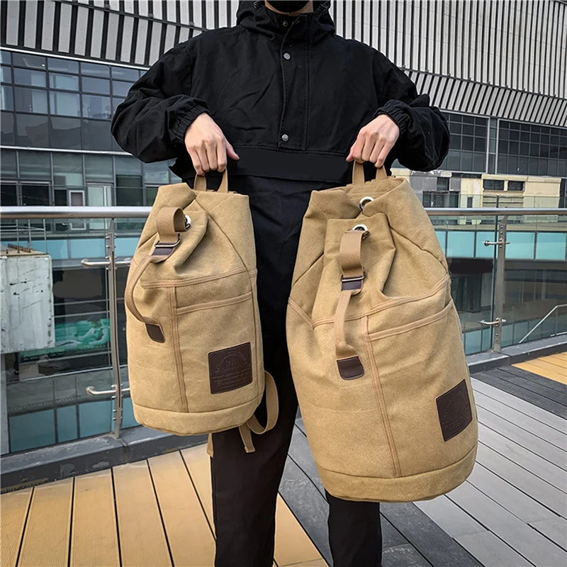 Male Tactical Bucket Canvas Backpack Letter Printing Large Capacity Military Army Bags Outdoor Travel Climbing Round Bag
Male Tactical Bucket Canvas Backpack Letter Printing Large Capacity Military Army Bags Outdoor Travel Climbing Round Bag