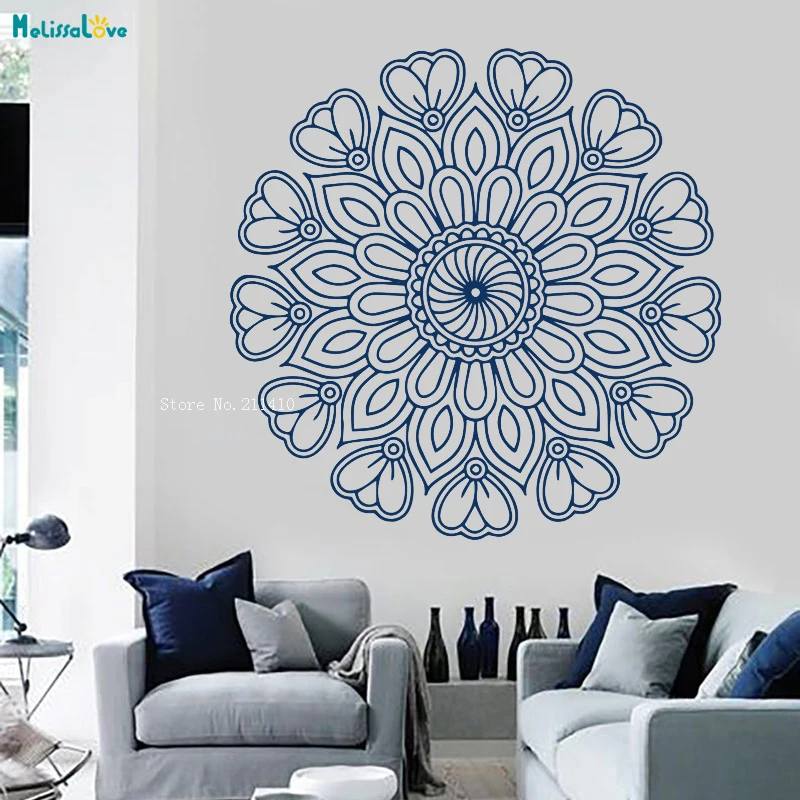 Mandala Wall Art Sticker Stencil Home Decor Headboard Living Room Bedroom Self-adhesive Exquisite Murals Gift YT2389 | Дом и сад