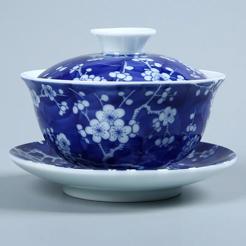 Blue and White Plum Flower Tea Tureen Vintage Gaiwan Porcelain Coffee Tea Bowl Drinkware Making Black Tea Coffee
Blue and White Plum Flower Tea Tureen Vintage Gaiwan Porcelain Coffee Tea Bowl Drinkware Making Black Tea Coffee