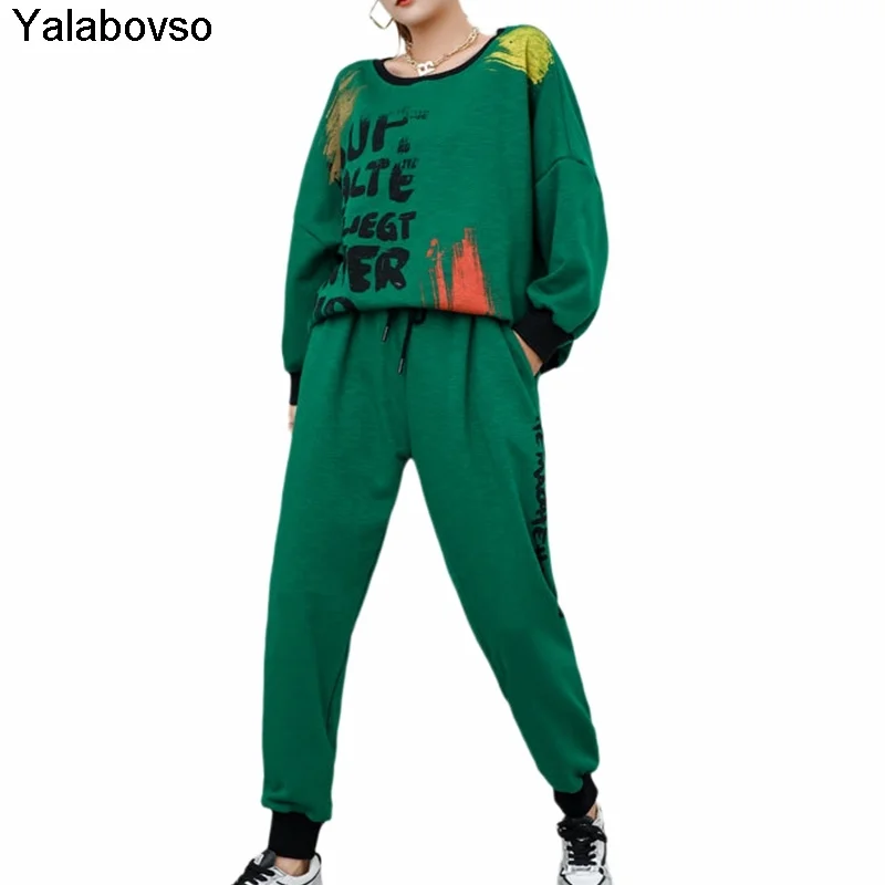 Plus Size Women's Long Sleeve Loose Sweatshirt Suit Leisure 2021 Two Piece Set O Neck Tees And Long Pants For Female Solid Color
Plus Size Women's Long Sleeve Loose Sweatshirt Suit Leisure 2021 Two Piece Set O Neck Tees And Long Pants For Female Solid Color