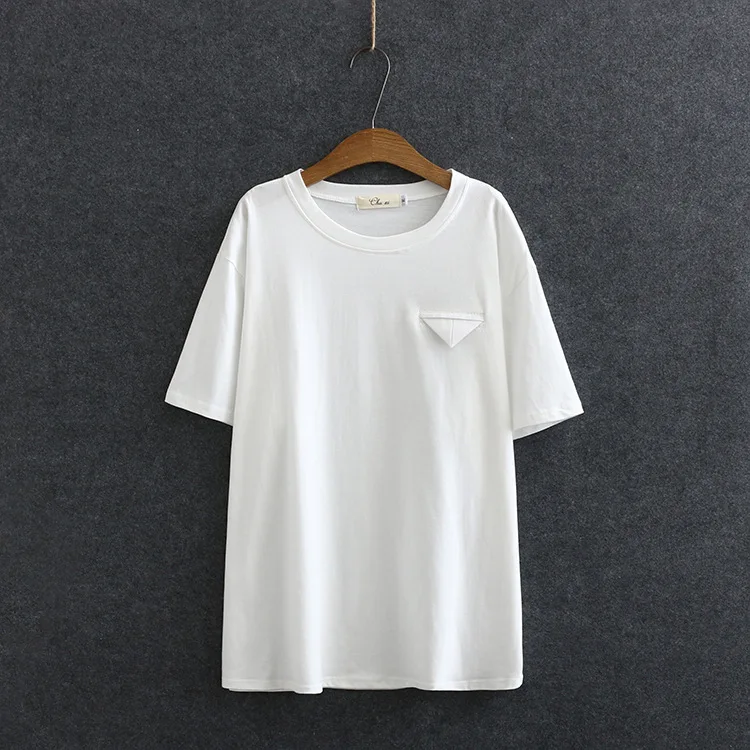 New 2021 summer plus size tops for women large loose casual short sleeve cotton pocket O neck T-shirt blue white 3XL 4XL 5XL 6XL
New 2021 summer plus size tops for women large loose casual short sleeve cotton pocket O neck T-shirt blue white 3XL 4XL 5XL 6XL