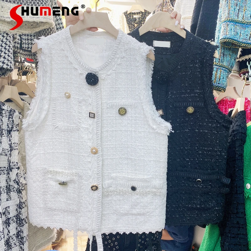 Women Tweed Vest Coat 2021 Autumn New French Temperament Woman Vests Winter Coat Sleeveless Single Breasted Jacket Cardigans
Women Tweed Vest Coat 2021 Autumn New French Temperament Woman Vests Winter Coat Sleeveless Single Breasted Jacket Cardigans