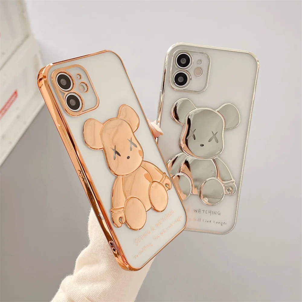 Shockproof TPU Violent Bear Phone Case For iPhone 13 12 11 Pro Max Mini Electroplate Three-dimensional Phone Cover Funda
Shockproof TPU Violent Bear Phone Case For iPhone 13 12 11 Pro Max Mini Electroplate Three-dimensional Phone Cover Funda