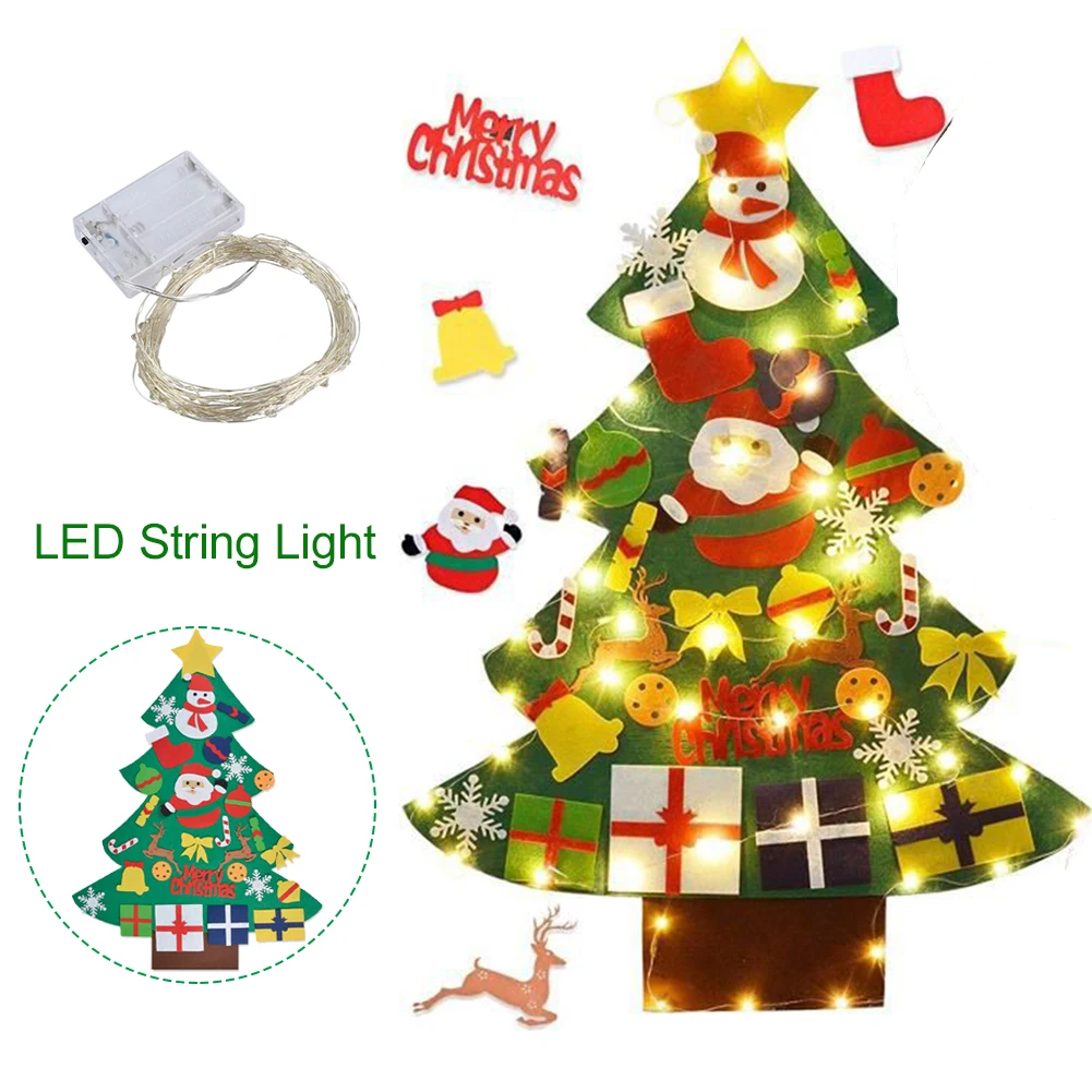 Children's Felt Christmas Tree With Children's Diy Hanging Decorations, LED String Lights, Children's Christmas Home Decorations
Children's Felt Christmas Tree With Children's Diy Hanging Decorations, LED String Lights, Children's Christmas Home Decorations