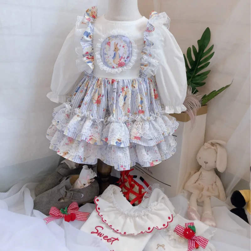 Осень 2019 детская одежда для девочек платье в стиле &quotЛолита" с мультяшным