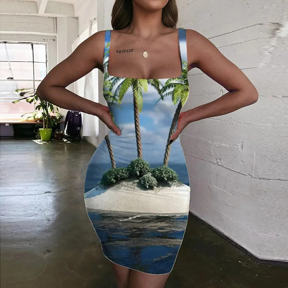 Giyu Ocean Dress Women Coconut Tree Ladies Dresses Landscape 3d Print Vacation Bodycon Dress Womens Clothing Summer New
Giyu Ocean Dress Women Coconut Tree Ladies Dresses Landscape 3d Print Vacation Bodycon Dress Womens Clothing Summer New
