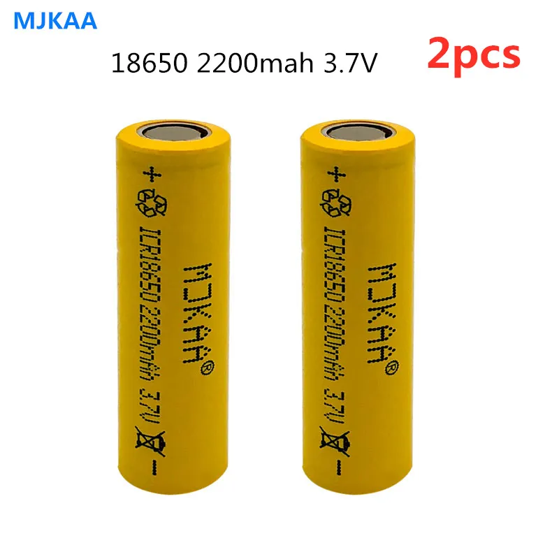 2pcs/lot MJKAA yellow 18650 Rechargeable Battery 2200mAh 3.7V Li-ion Battery for Led Flashlight Torch 18650 battery
2pcs/lot MJKAA yellow 18650 Rechargeable Battery 2200mAh 3.7V Li-ion Battery for Led Flashlight Torch 18650 battery