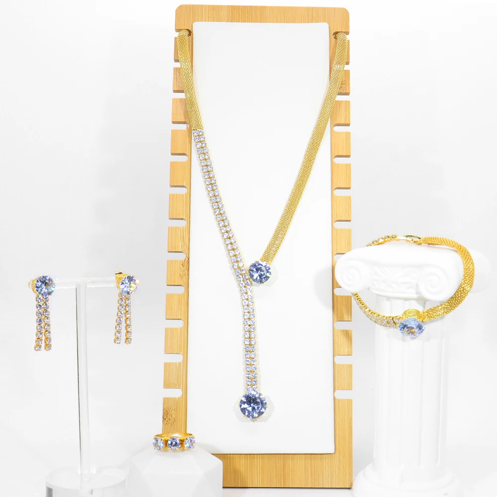 Zircon Jewelry For Women 2021 African Round Necklace Earrings Ring Set Dubai Gold Color Wedding Party Bridal Jewelry wholesale
Zircon Jewelry For Women 2021 African Round Necklace Earrings Ring Set Dubai Gold Color Wedding Party Bridal Jewelry wholesale