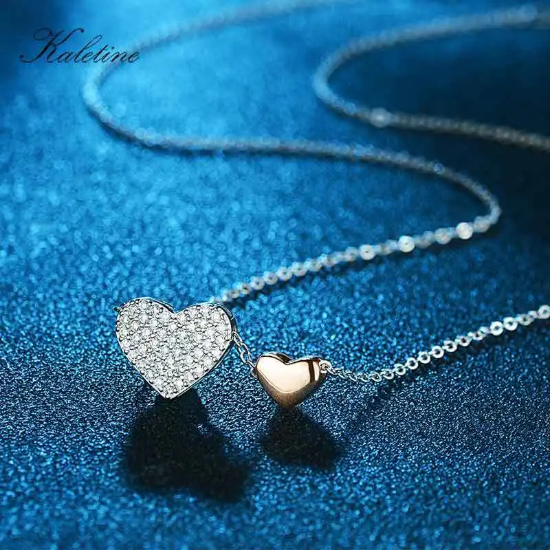 Женское Ожерелье с сердечком KALETINE подвеска в виде сердца из стерлингового