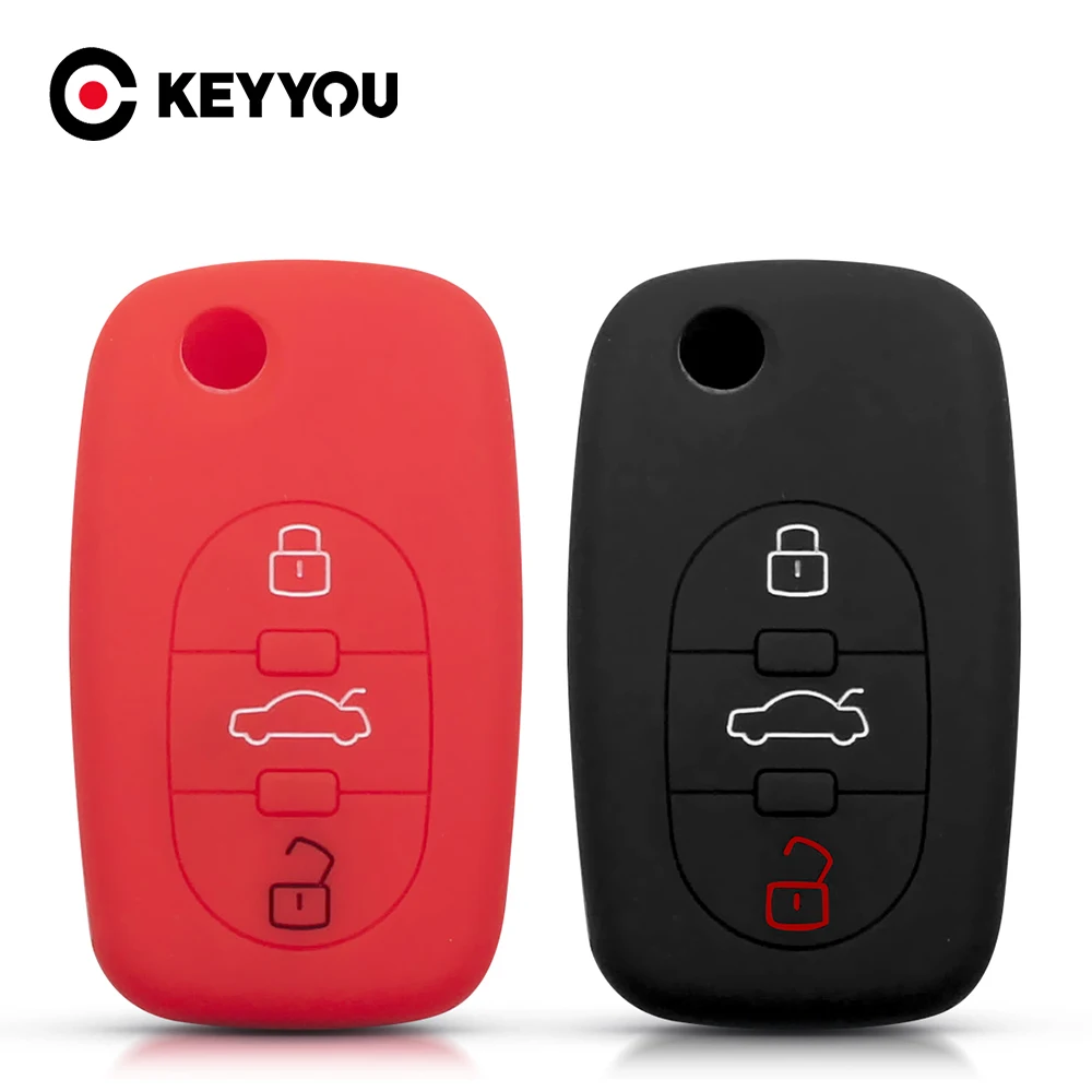 KEYYOU Silicone Car Key Cover Case Skin Jacket For Audi A2 A3 S3 A4 S4 A6 S6 RS6 A8 Tt Allroad 3 Buttons Folding Remote Holder
KEYYOU Silicone Car Key Cover Case Skin Jacket For Audi A2 A3 S3 A4 S4 A6 S6 RS6 A8 Tt Allroad 3 Buttons Folding Remote Holder