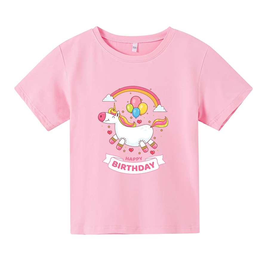 Customizable Cartoon Unicorn Shirts Happy Birthday Baby Boys Pony Girls Cotton Creativity T-shirt Harajuku Kids Tops Clothes 
Customizable Cartoon Unicorn Shirts Happy Birthday Baby Boys Pony Girls Cotton Creativity T-shirt Harajuku Kids Tops Clothes