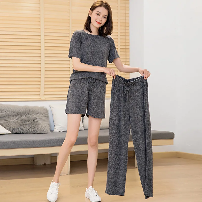 2 Piece Set Women Home Service Short-Sleeved Pajamas Suit Women's Cotton Beam Feet Pants Shorts Casual Lazy Wind
2 Piece Set Women Home Service Short-Sleeved Pajamas Suit Women's Cotton Beam Feet Pants Shorts Casual Lazy Wind