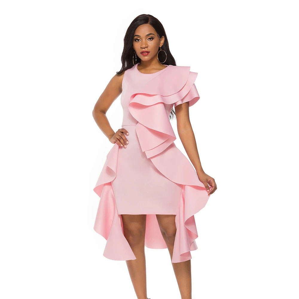 Sexy Sleeveless O Neck Ruffles Pink Dress Summer Casual Irregular Night Club Dinner Evening Party Dress Women Elegant Plus Size
Sexy Sleeveless O Neck Ruffles Pink Dress Summer Casual Irregular Night Club Dinner Evening Party Dress Women Elegant Plus Size