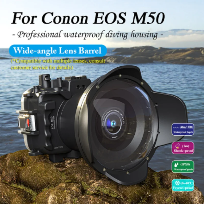 

Seafrogs waterproof housing For Canon EOS M50 M50 II M50II Diving Camera Case 40m 130ft Underwater Photography
