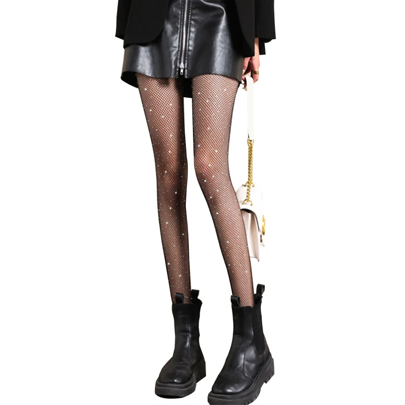Shinning Rinestones Fishnet Pantyhose Black White Color Sexy Hot Drill Sparkling Tights Womens Net Fashion Thin Stockings 
Shinning Rinestones Fishnet Pantyhose Black White Color Sexy Hot Drill Sparkling Tights Womens Net Fashion Thin Stockings