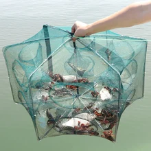 Mesh for Fishing Net/Tackle/Cage Folding Crayfish Catcher Casting/Fish Network Crab/Crayfish/Shrimp/Smelt Traps Nets Automatic
