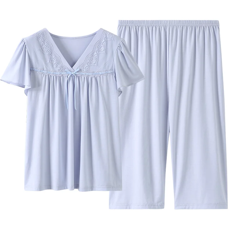 Summer Modal Short Sleeve Soild Loose Sleepwear Girl Pijamas Mujer Leisure Nightgown Women Hot Sale Women Pajamas Sets XXXL
Summer Modal Short Sleeve Soild Loose Sleepwear Girl Pijamas Mujer Leisure Nightgown Women Hot Sale Women Pajamas Sets XXXL