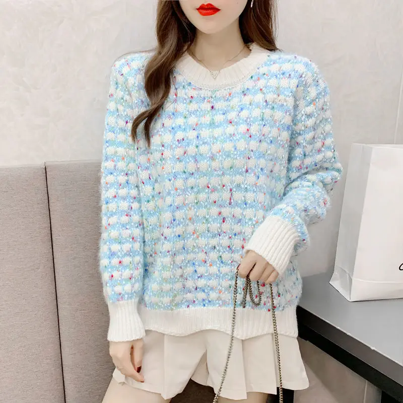 Sweater Women Loose Autumn And Winter New Korean Round Neck Long-sleeved Knitted Pullover Blouse Casual All-match
Sweater Women Loose Autumn And Winter New Korean Round Neck Long-sleeved Knitted Pullover Blouse Casual All-match