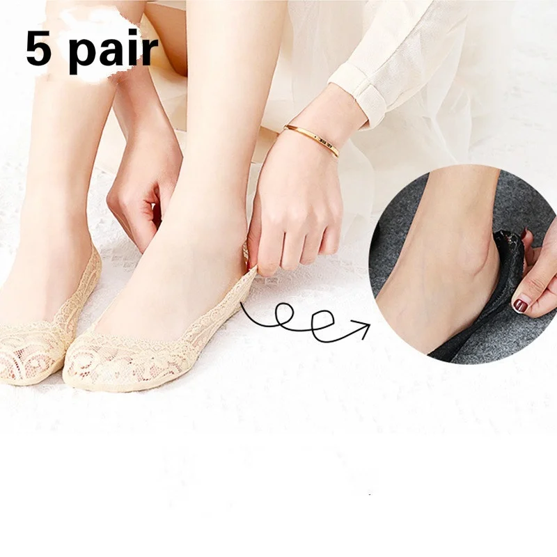 5 Pairs Ladies Women Invisible Footsies Shoe Liner Trainer Ballerina Boat Socks Lace Silicone Non-slip Socks
5 Pairs Ladies Women Invisible Footsies Shoe Liner Trainer Ballerina Boat Socks Lace Silicone Non-slip Socks