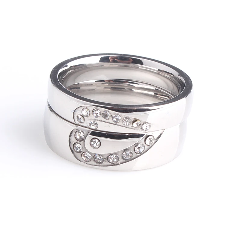 wedding rings Silver color rhinestone lovers heart 316L Stainless Steel rings for men women wholesale
wedding rings Silver color rhinestone lovers heart 316L Stainless Steel rings for men women wholesale