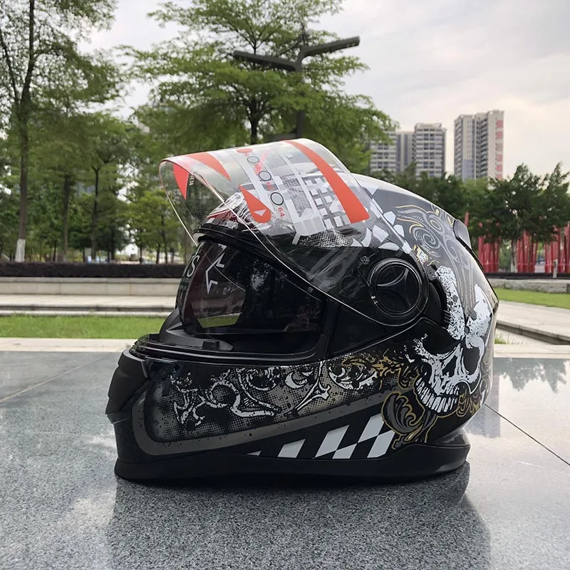 New Full-face Helmet Run Double Lens Helmet Motorcycle Helmet Stunning Color Skull Free Shipping Capacete De Moto
New Full-face Helmet Run Double Lens Helmet Motorcycle Helmet Stunning Color Skull Free Shipping Capacete De Moto