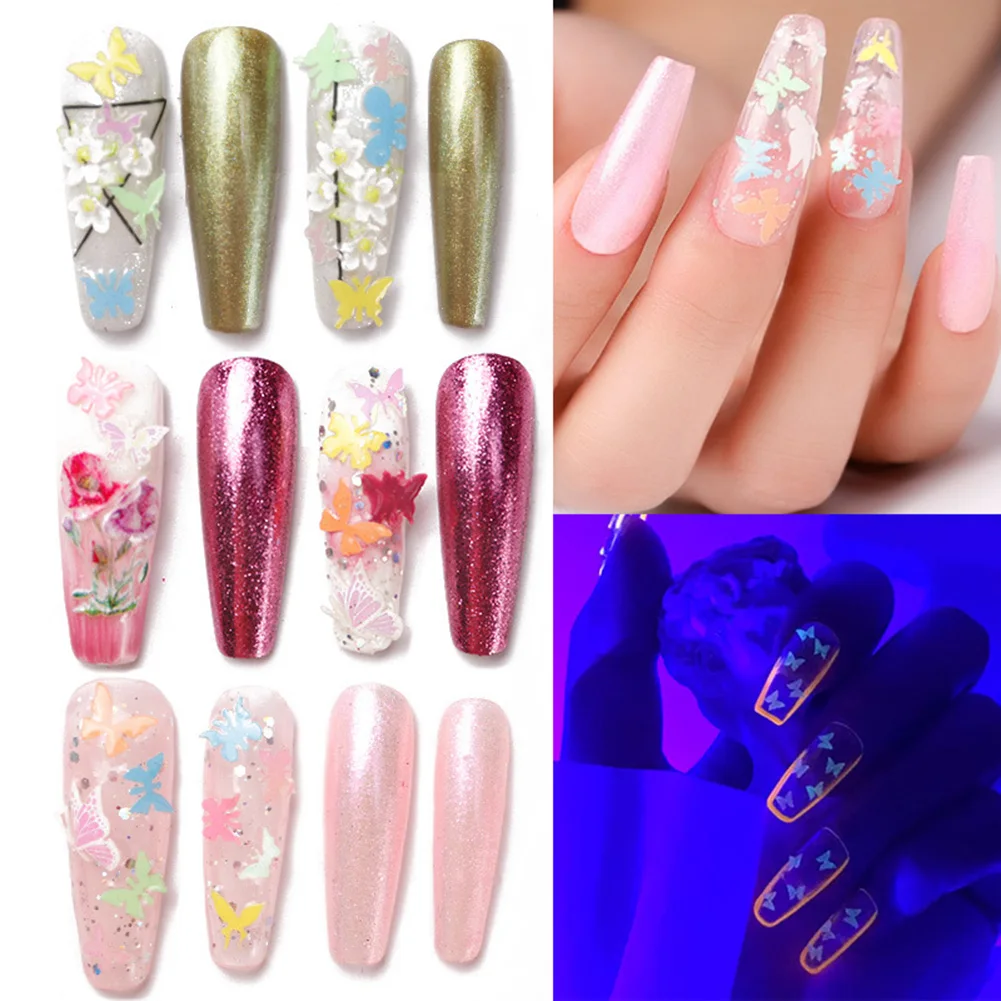 Nail Art Fluorescent Sequins Butterfly Night Light Flakes Glow In The Dark 3D DIY Nail Stickers Decal Manicure Decor
Nail Art Fluorescent Sequins Butterfly Night Light Flakes Glow In The Dark 3D DIY Nail Stickers Decal Manicure Decor