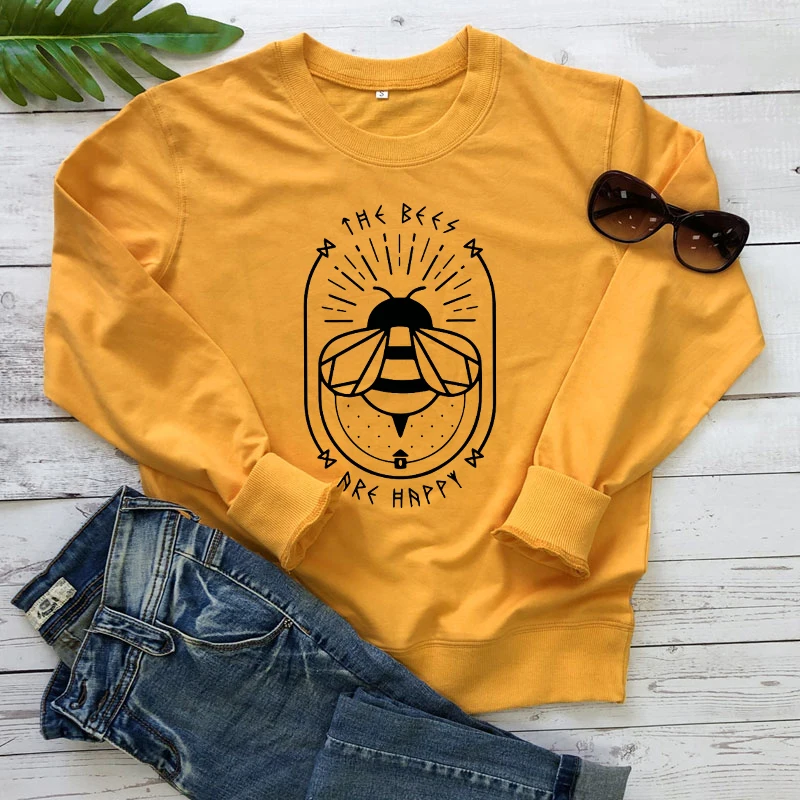The Bees Are Happy Sweatshirt Aesthetic Women Long Sleeve Graphic Bee Keeper Pullover Streetwear
The Bees Are Happy Sweatshirt Aesthetic Women Long Sleeve Graphic Bee Keeper Pullover Streetwear