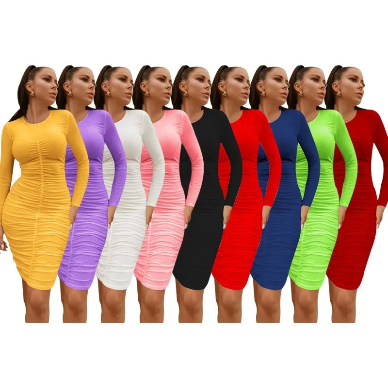 New 2021 9 Colors Bodycon Dress Women Long Sleeve Curved Outfit Autumn Female Evening Dresses Casual Street Wear Vestido
New 2021 9 Colors Bodycon Dress Women Long Sleeve Curved Outfit Autumn Female Evening Dresses Casual Street Wear Vestido