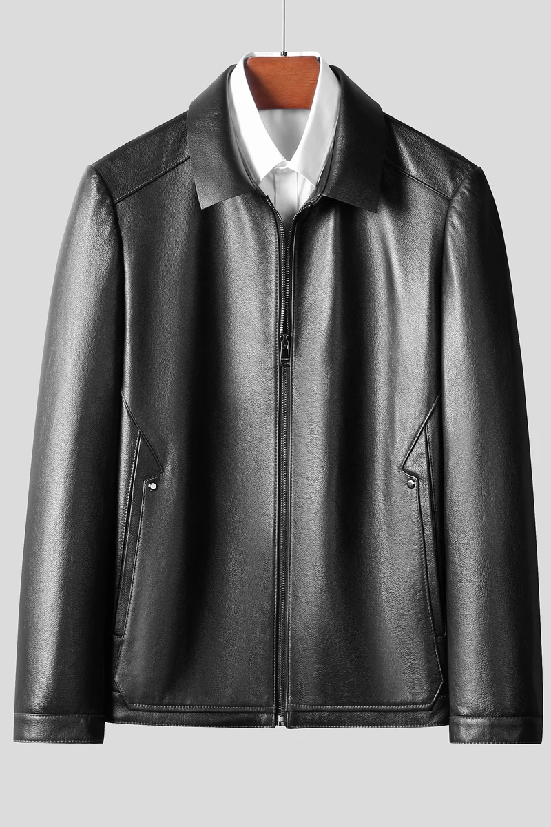 KOLMAKOV 2021 Autumn New Style Men's Full-grain Leather Short Turn-Down Collar Jacket Business Casual Slim Male Coat Black L-4XL
KOLMAKOV 2021 Autumn New Style Men's Full-grain Leather Short Turn-Down Collar Jacket Business Casual Slim Male Coat Black L-4XL