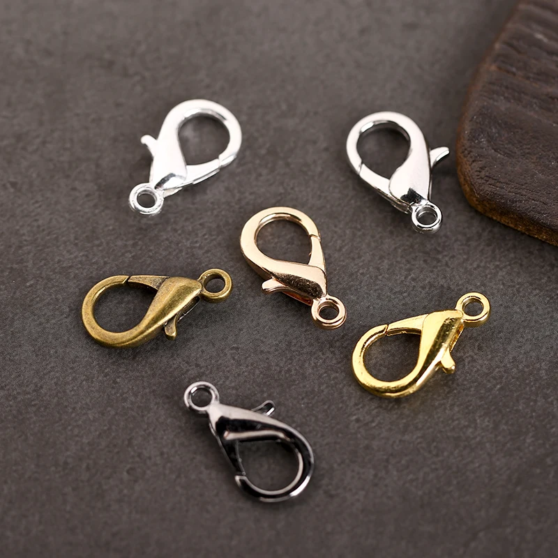 

Zinc Alloy Lobster Clasps Claw 10/12/14/16/18/21mm Hooks Chain Closure Accessories For DIY Jewelry Making Bracelets Handmade