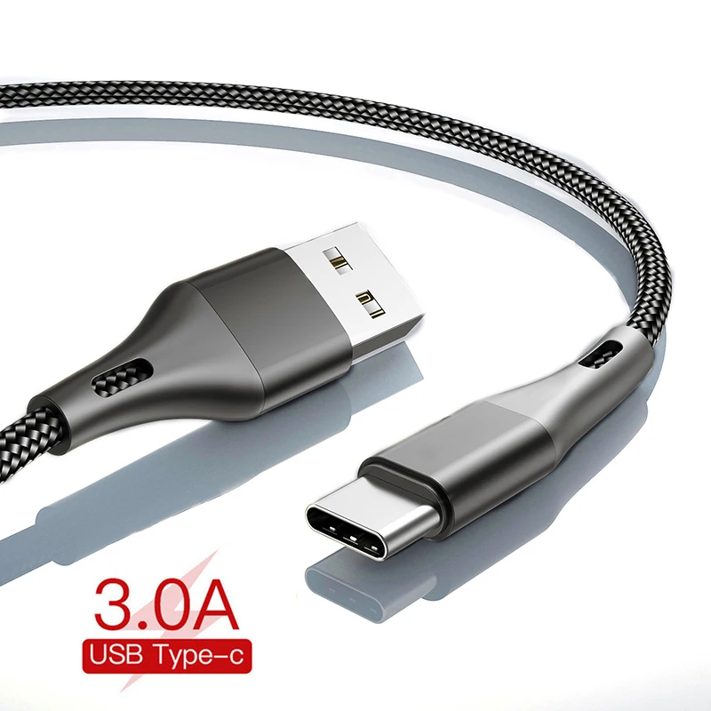 USB Type C кабель 3A 2 м быстрая зарядка провод для Samsung Galaxy S20 Plus Xiaomi mi9 Huawei мобильный