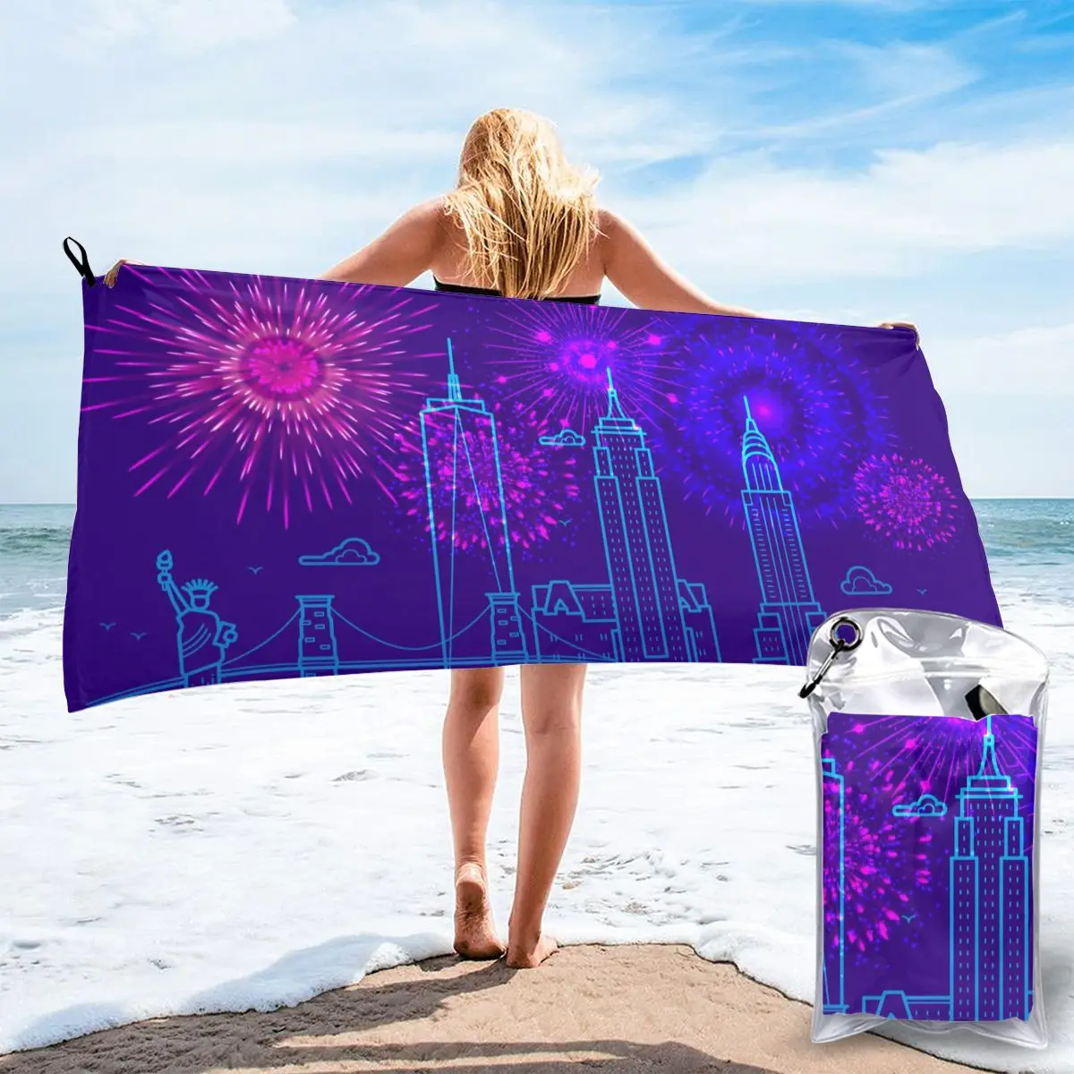 Wearable Bath Towel Fireworks Over New York Soft and Absorbent Unique Towel for Hotel Home Bathroom Gifts Women Bathrob
Wearable Bath Towel Fireworks Over New York Soft and Absorbent Unique Towel for Hotel Home Bathroom Gifts Women Bathrob