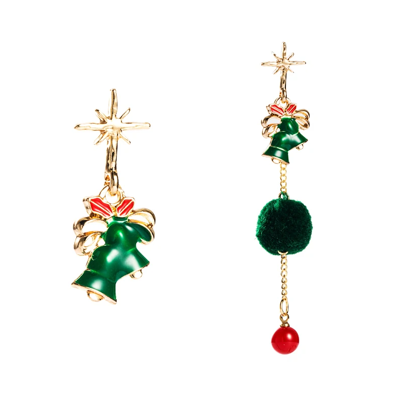 New Fashion and Hot Sale Christmas Bell Pendant Earrings Retro Big Hair Ball Asymmetric Earrings for Girls Christmas Gifts
New Fashion and Hot Sale Christmas Bell Pendant Earrings Retro Big Hair Ball Asymmetric Earrings for Girls Christmas Gifts
