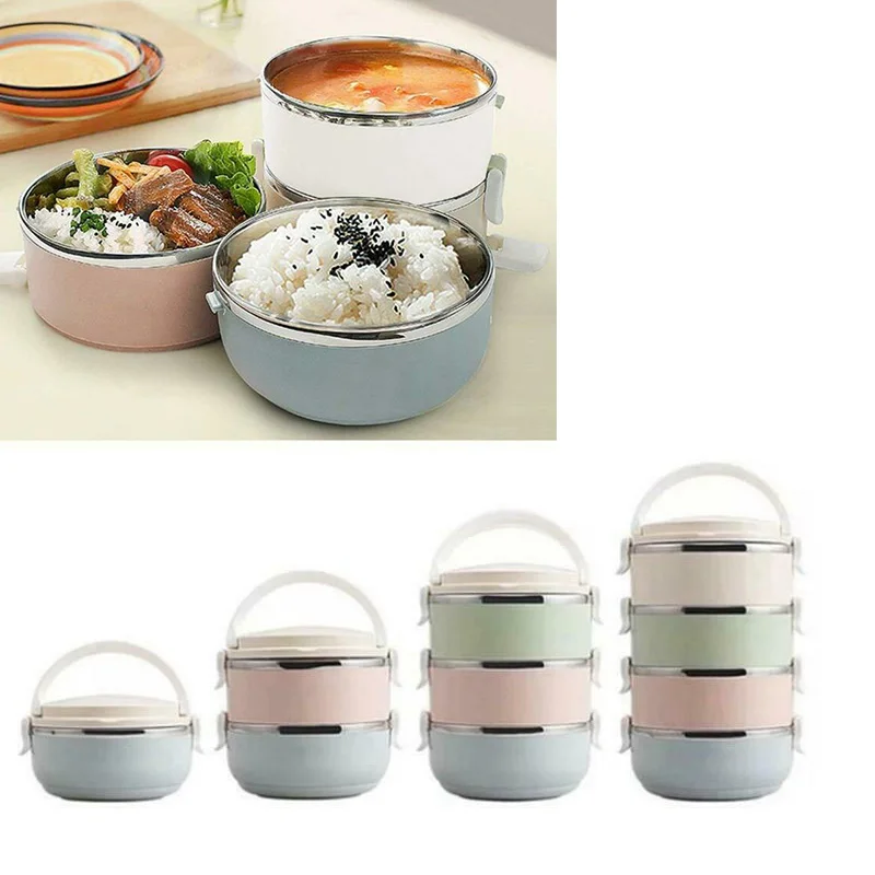 1 * утепленная Коробки для обедов 1/2/3/4 слоя Нержавеющая сталь Bento Термальность Еда