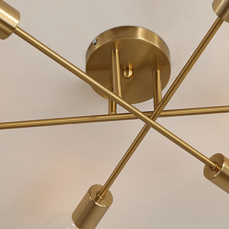 Modern Sputnik Ceiling Lights Fixture Nordic Semi Flush Mount Ceiling Lamps Brushed Antique Gold Lighting 6-Light Home Decor
Modern Sputnik Ceiling Lights Fixture Nordic Semi Flush Mount Ceiling Lamps Brushed Antique Gold Lighting 6-Light Home Decor