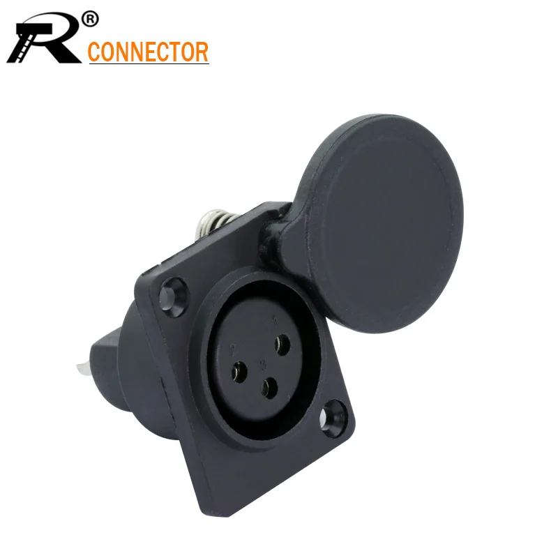 Пластиковый разъем XLR 3 шт. контактный гнездовой для крепления на панель аудио