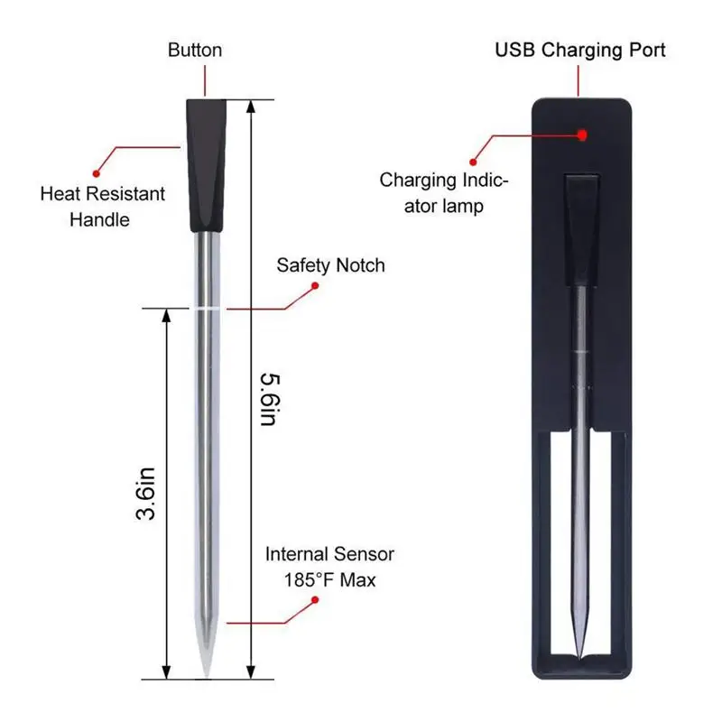 Cooking Thermometer BBQ Wireless Temperature Meter Meat Chicken Cooking Bluetooth-compatible Thermometer Kitchen Tools
Cooking Thermometer BBQ Wireless Temperature Meter Meat Chicken Cooking Bluetooth-compatible Thermometer Kitchen Tools
