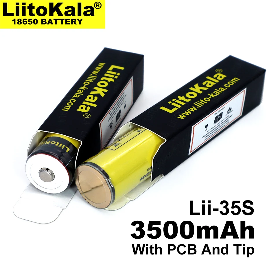 8-40pcs Liitokala Lii-35S Protected 18650 3400mAh Rechargeable Li-lon battery with 2MOS PCB 3.7V For Flashlight
8-40pcs Liitokala Lii-35S Protected 18650 3400mAh Rechargeable Li-lon battery with 2MOS PCB 3.7V For Flashlight